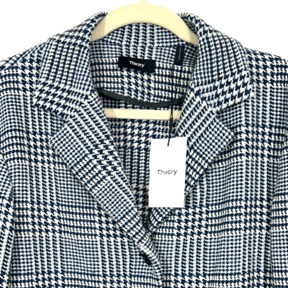 Theory Darwin Wool Blend Plaid Shacket Pocket Shirt Jacket Wool Blend Medium New - Picture 2 of 5